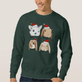 Häschen-Bündel-Weihnachtsstrickjacke Sweatshirt (Vorderseite)