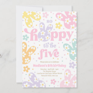 Häschen Daisy Floral Pastell Frühling 5. Geburtsta Einladung