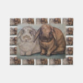 Häschen, das Kaninchen-Tier-Kunst zeichnet Fleecedecke (Vorderseite (Horizontal))