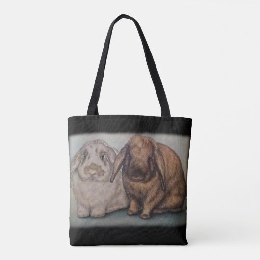 Häschen, das Kaninchen-Tier-Kunst zeichnet Tasche (Rückseite)