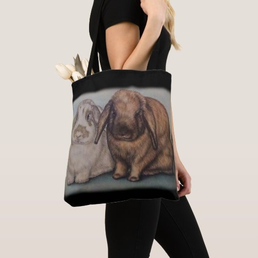 Häschen, das Kaninchen-Tier-Kunst zeichnet Tasche (Von Nahem)