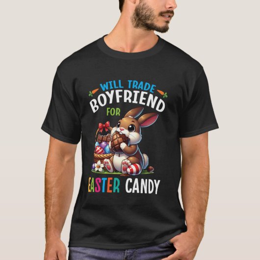 Häschen, das Schokolade isst, wird Freund gegen Os T-Shirt (Vorderseite)
