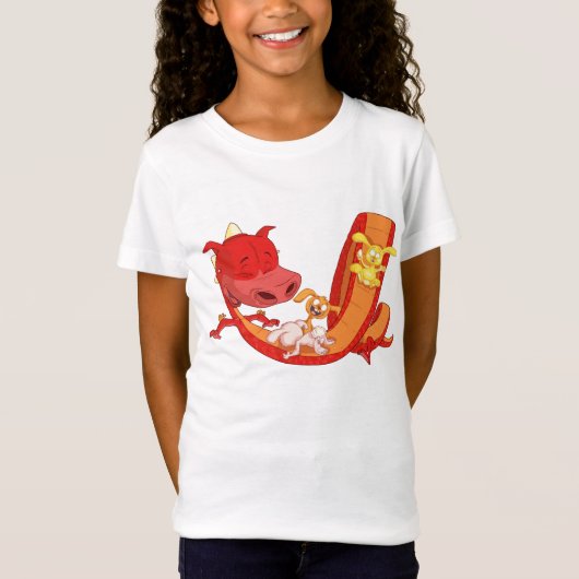 Häschen, die auf Drachen schieben T-Shirt (Vorderseite)