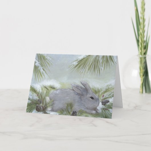 Häschen-Feiertags-Karte Feiertagskarte (Vorderseite)