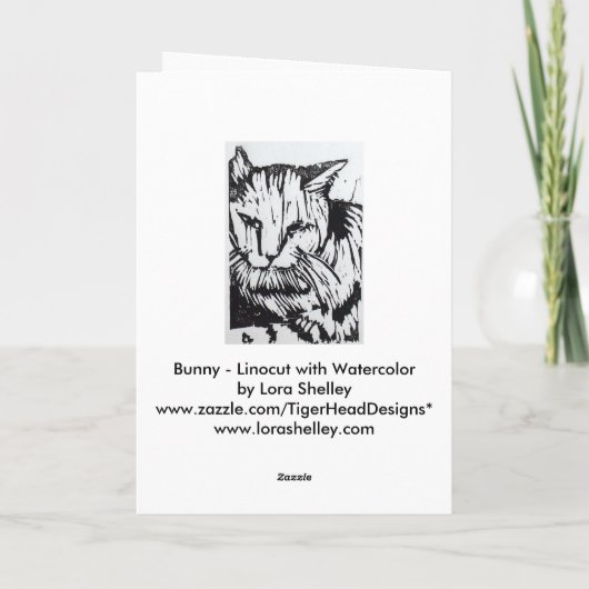 Häschen Feiertagskarte (Rückseite)