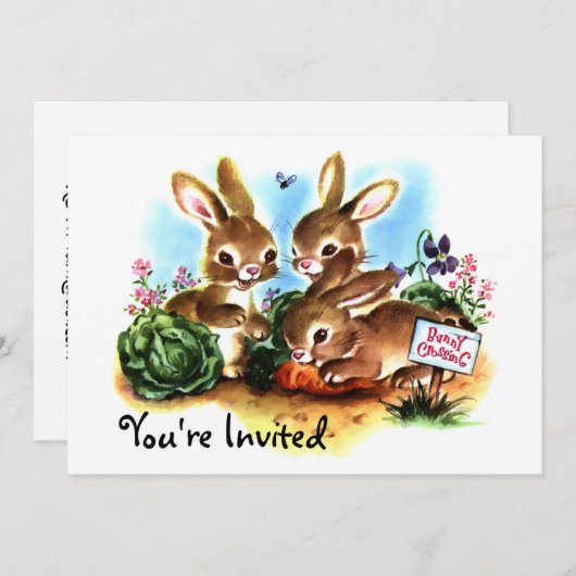 Häschen-Flecken (d) Einladung (Vorne/Hinten)