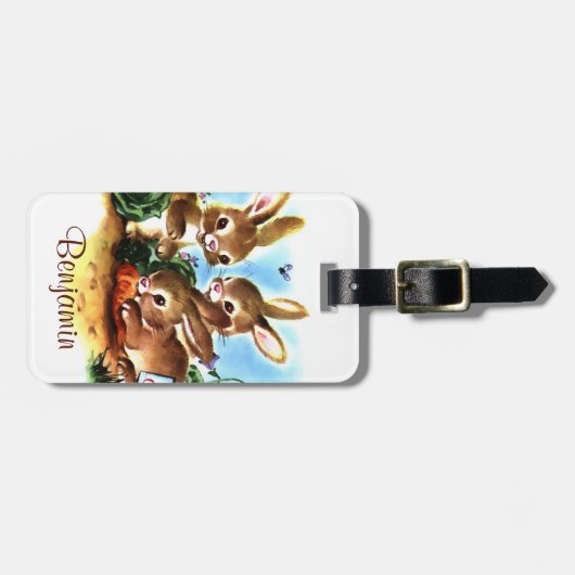 Häschen-Flecken Gepäckanhänger (Vorderseite horizontal)