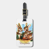 Häschen-Flecken Gepäckanhänger (Vorderseite vertikal)
