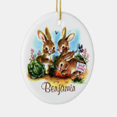 Häschen-Flecken Keramikornament (Rechts)