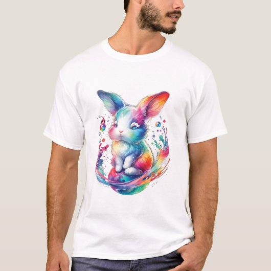 Häschen Frohe Ostern Frühling T-Shirt (Vorderseite)