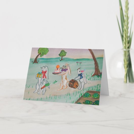 Häschen-Geburtstags-Karte Karte (Vorderseite)