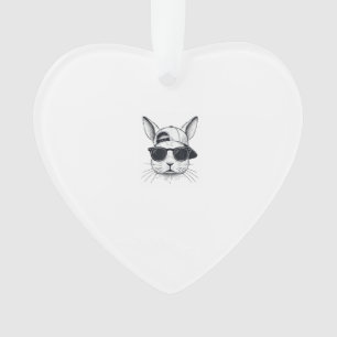 Häschen-Gesicht mit Sonnenbrille Kappe Ostertag fü Ornament