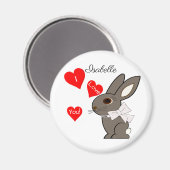 Häschen "Ich liebe Dich!" Magnet (Vorderseite/Rückseite)