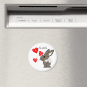 Häschen "Ich liebe Dich!" Magnet (In Situ (Geschirrspüler))