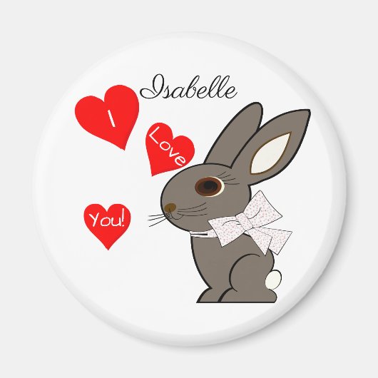 Häschen "Ich liebe Dich!" Magnet (Vorne)