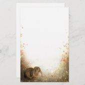 Häschen im Laub Briefpapier (Vorne/Hinten)