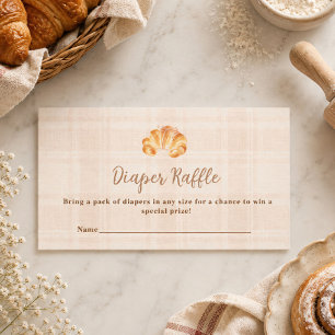 Häschen-im-Nest-Croissant-Mädchen-Windel-Raffle Mitteilungskarte