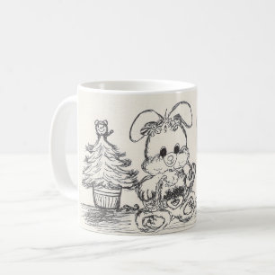 Häschen in einer Eckskizze-Tasse Kaffeetasse