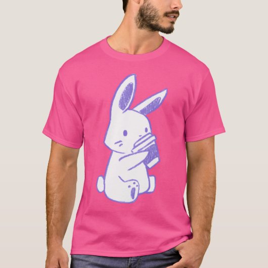 Häschen-Kaffee (Lila) T-Shirt (Vorderseite)