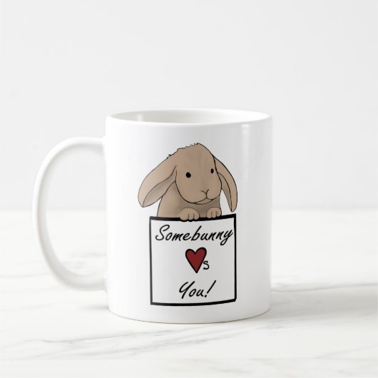 Häschen-Kaffee/Tee-Tasse - Somebunny Lieben Sie! Kaffeetasse (Links)