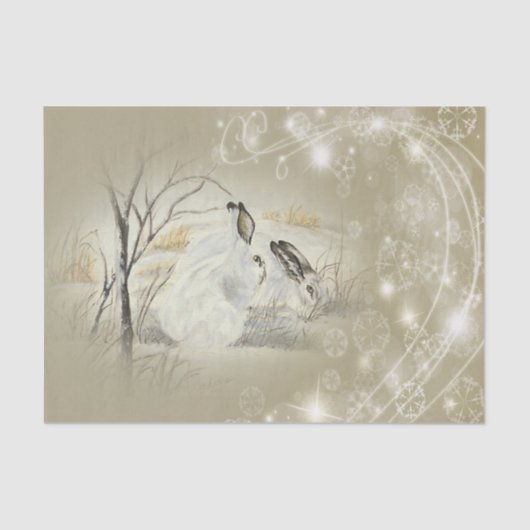 Häschen/Kaninchen-Weihnachtsseidenpapier Seidenpapier (Vorderseite)