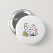 Häschen Küsse Osterwünsche Tee-Geschenk Button (Vorne & Hinten)