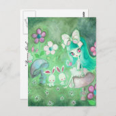 Häschen-Lichtung Postkarte (Vorne/Hinten)