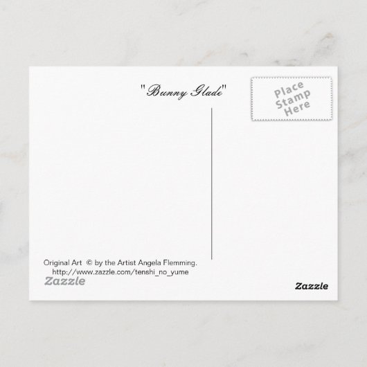 Häschen-Lichtung Postkarte (Rückseite)