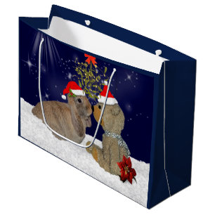 Häschen-Liebe an der Weihnachtsgeschenk-Tasche Große Geschenktüte