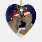 Häschen-Liebe an der Weihnachtsverzierung Keramik Ornament (Rechts)