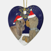 Häschen-Liebe an der Weihnachtsverzierung Keramik Ornament (Links)