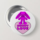 Häschen-Liebe-Rosa-Kaninchen niedlich Button (Vorne & Hinten)