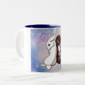 Häschen-Liebe Zweifarbige Tasse (Vorderseite Links)