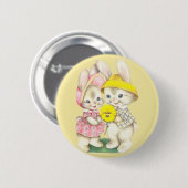 Häschen Mädchen+Junge Button (Vorne & Hinten)