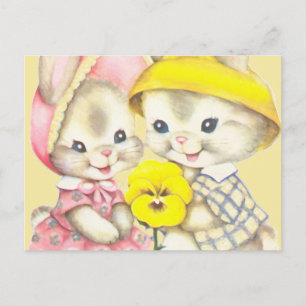 Häschen Mädchen+Junge Postkarte