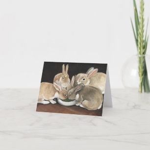 Häschen-Mahlzeit-Zeit-Kunst-Anmerkungs-Karte Feiertagskarte