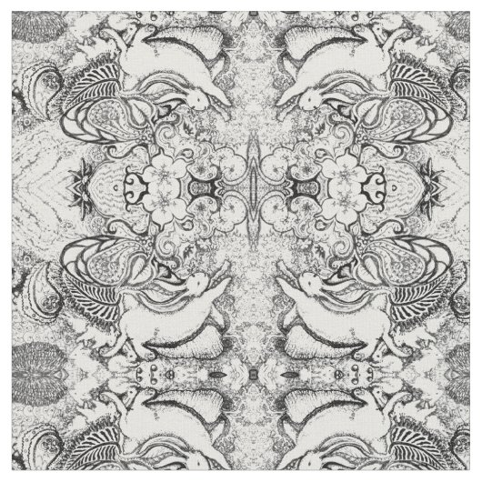 Häschen-Mandala-Muster Stoff (Nahaufnahme)