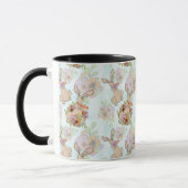 Häschen mit Blumen-Muster Tasse (Links)