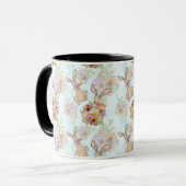 Häschen mit Blumen-Muster Tasse (Vorderseite Links)