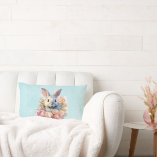 Häschen mit einem Rosenkranz Süß Lendenkissen