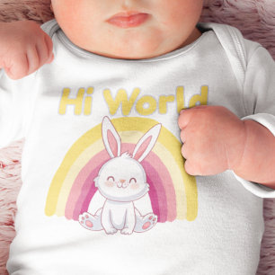 Häschen mit farbenfrohem Regenbogen Baby Strampler