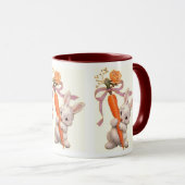 Häschen mit Karotte und Rose Tasse (VorderseiteRechts)