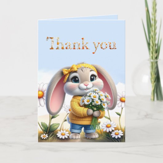 Häschen mit Punkten Schleife Danke (Vorderseite)