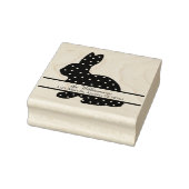 Häschen mit Punkten und Monogramm als Absenderadre Gummistempel (Stempel)