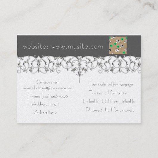 Häschen-Muster Visitenkarte (Rückseite)