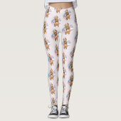 "Häschen-Ohr-" Pitbull-HundeAquarell-Malerei Leggings (Vorderseite)
