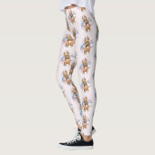 "Häschen-Ohr-" Pitbull-HundeAquarell-Malerei Leggings (Links)