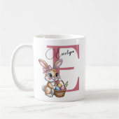 Häschen-Osterkorb Mädchen personalisierter Name Os Kaffeetasse (Links)