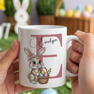 Häschen-Osterkorb Mädchen personalisierter Name Os Kaffeetasse