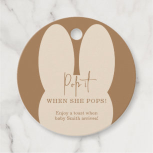 Häschen Pop es, wenn sie platzt Baby Shower  Geschenkanhänger